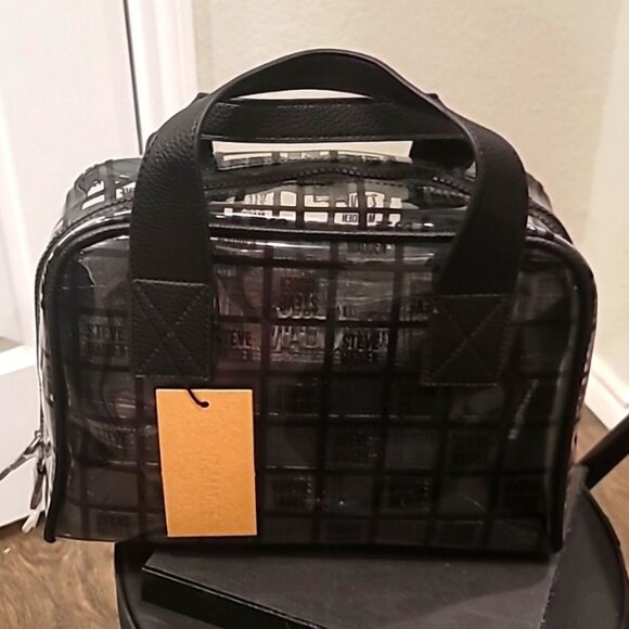 Steve Madden Block Logo Solid & Clear Cosmetic Case - Picture 8 of 9